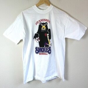 Vintage 90s Russell Athletic Tennessee Smokies Baseball Mens L White Excellent